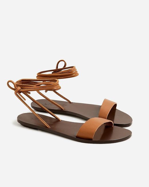 J.Crew Brown Carsen Made-In-Italy Lace-Up Sandals