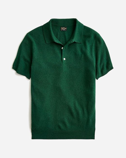 J.Crew Green Cashmere Short-Sleeve Sweater-Polo for men