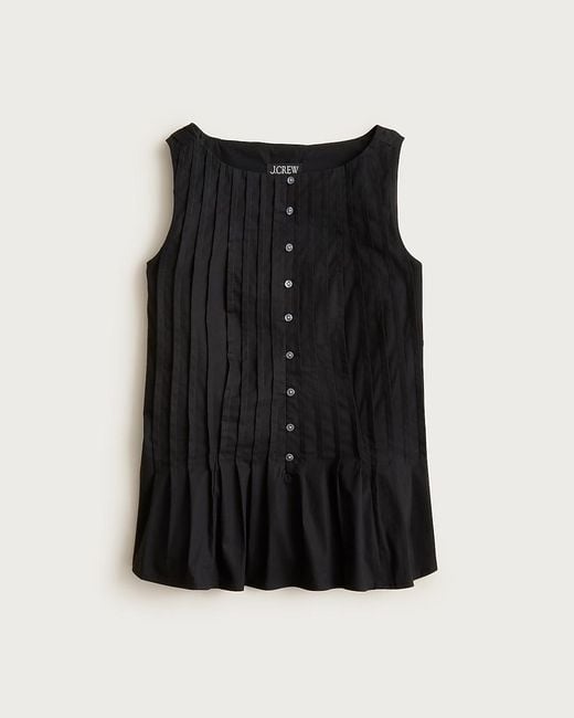 J.Crew Black Pintuck Top