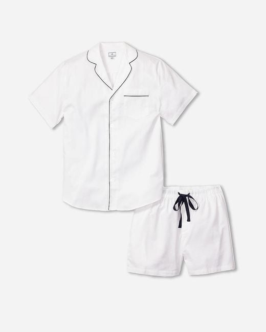 J.Crew White Petite Plume Short Set With Piping for men