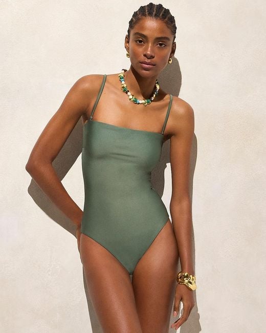 J.Crew Green Gemma Bandeau One-Piece