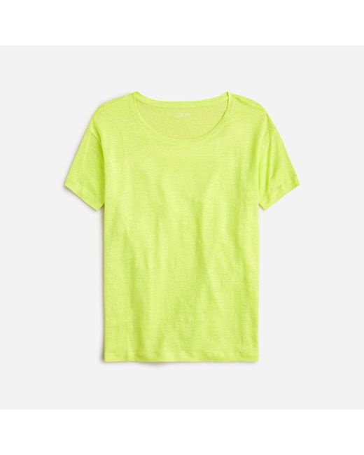 J.Crew Yellow Relaxed Linen T-shirt In Stripe