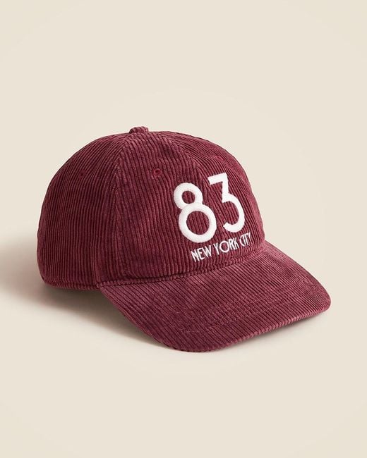 J.Crew Blue Embroidered Corduroy Baseball Cap