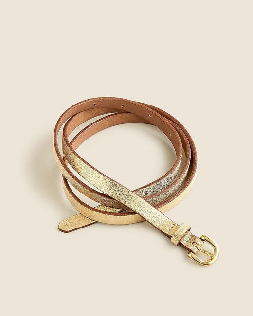 J.Crew Skinny Metallic Italian Leather Belt