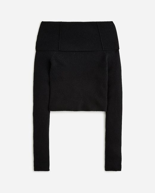 J.Crew Black Limited-Edition Anna October X Featherweight Cashmere Off-The-Shoulder Top