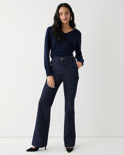 J.Crew Blue Limited-Edition Point Sur Pintuck Flare Jean