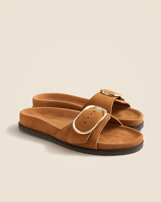 J.Crew Brown Colbie Oversized Buckle Sandals