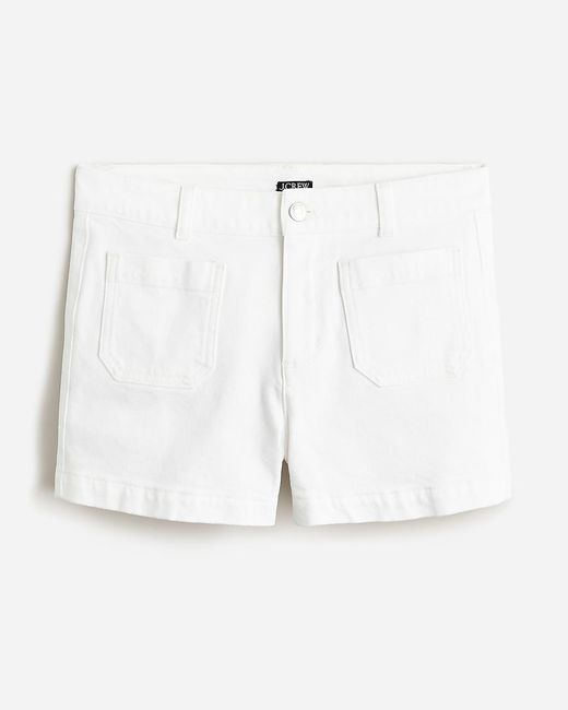 J.Crew White Patch-Pocket Denim Short