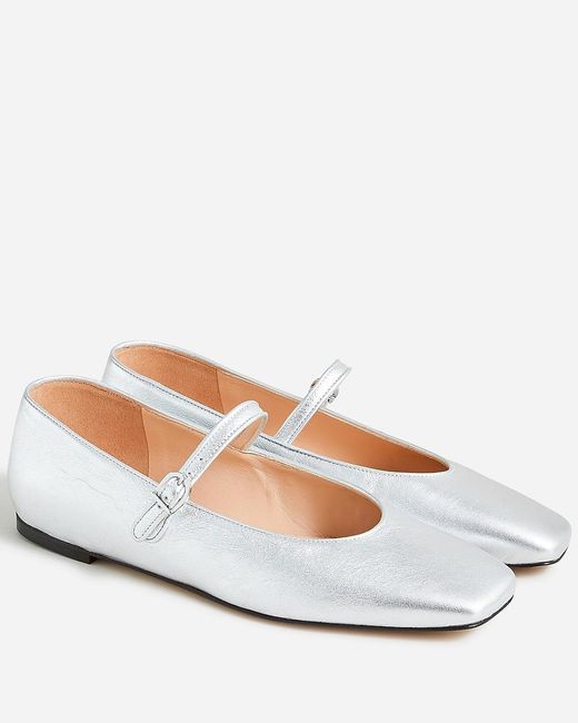 J.Crew White Anya Mary Jane Flats