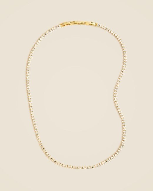 J.Crew Natural Teardrop Cubic Zirconia Bezel-Set Tennis Necklace
