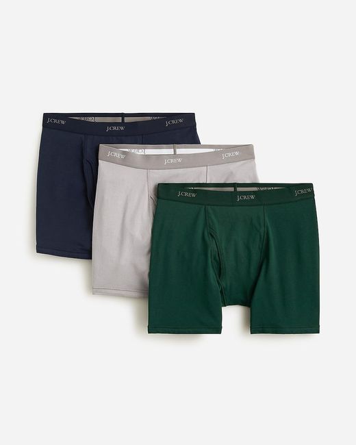 J.Crew Green Stretch 4'' Boxer Briefs Three-Pack for men