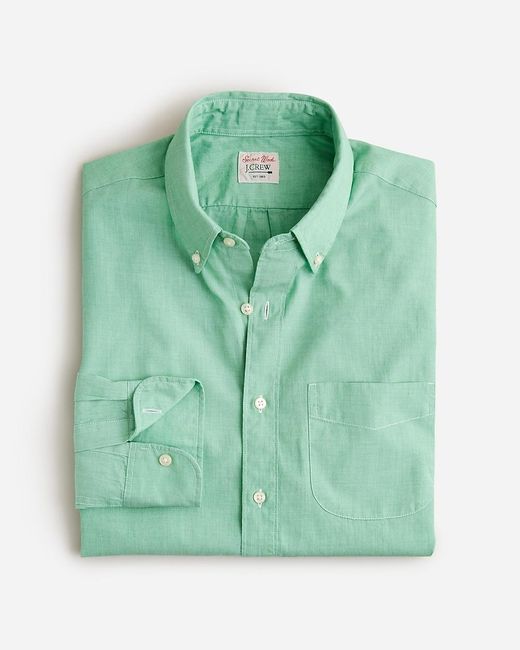 J.Crew Green Slim-Fit Secret Wash Cotton Poplin Shirt for men