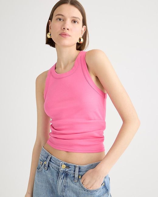 J.Crew Pink Perfect-Fit High-Neck Tank
