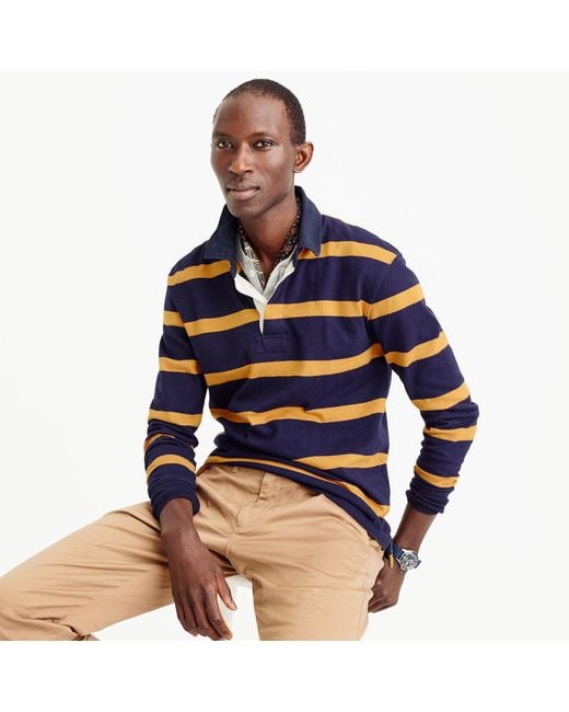 J.Crew Blue Rugby Shirt In Thin Stripe for men