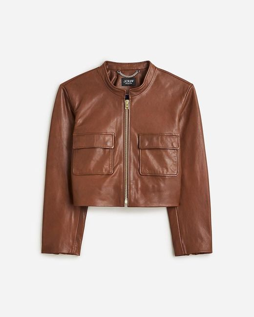 J.Crew Brown Collection Distressed Leather Jacket