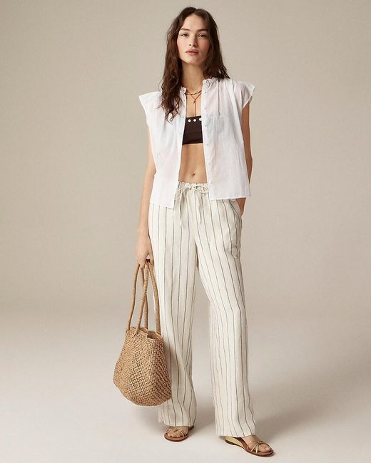 J.Crew Natural Flutter-Sleeve Button-Up Shirt