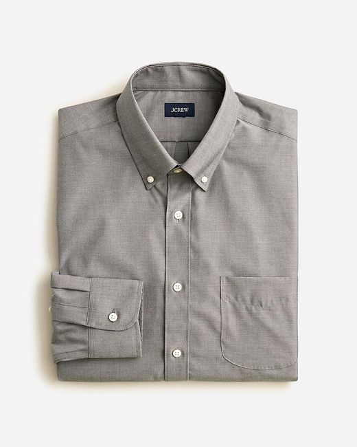 J.Crew Gray Slim Bowery Wrinkle-Free Dress Shirt With Button-Down Collar for men