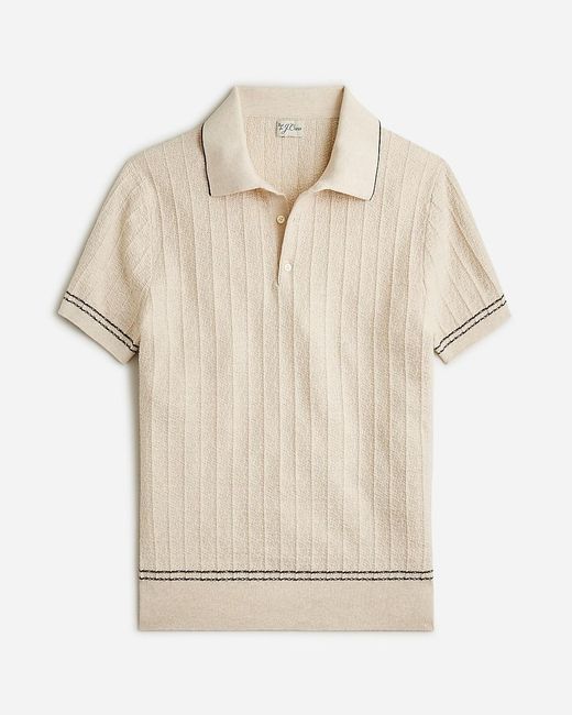 J.Crew Natural Texture-Stitch Cotton-Tipped Sweater-Polo for men