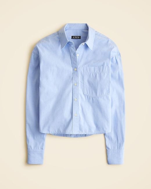 J.Crew Blue Étienne Cropped Button-Up Shirt