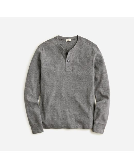 J.Crew Heritage Brushed Ribknit Henley in Gray for Men Lyst