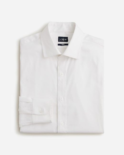 J.Crew White Bowery Tech Dress Shirt With Spread Collar for men