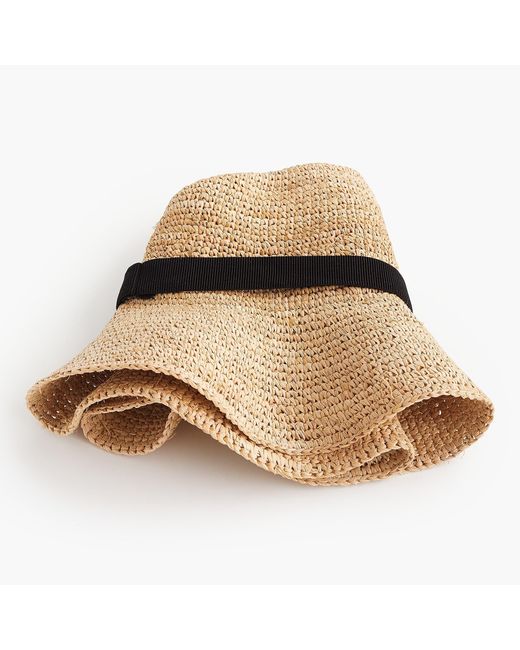 J Crew Wide Brim Packable Straw Hat In Natural Lyst