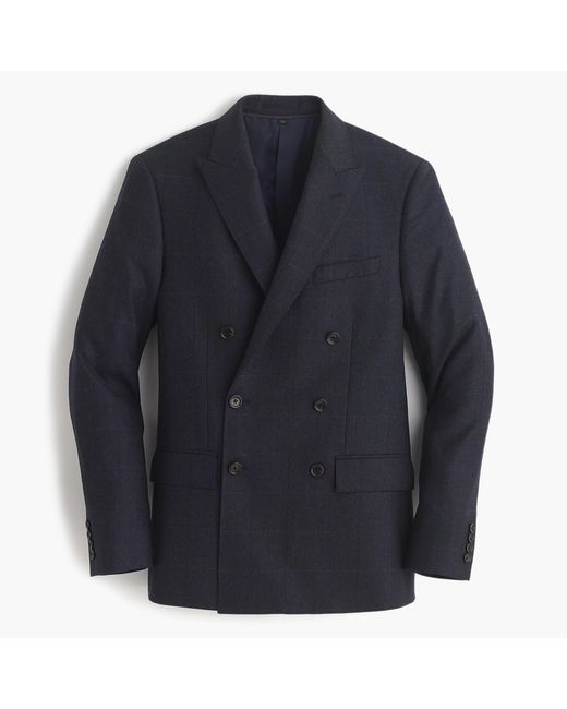 J.Crew Ludlow Double-breasted Suit Jacket In Italian Windowpane