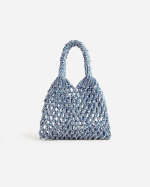 J.Crew Blue Cadiz Hand-Knotted Rope Tote