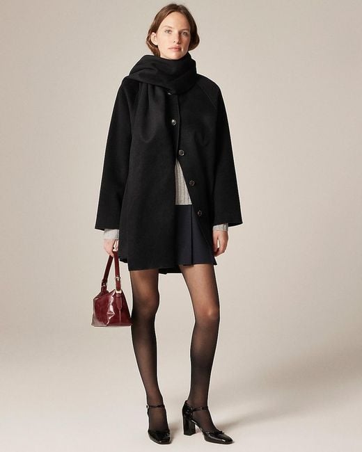 J.Crew Black Scarf Coat