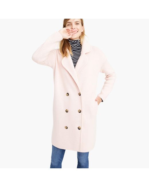 J.Crew Pink Collection Double-breasted Sweater-coat