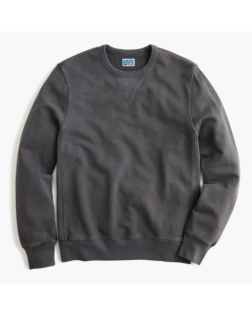 J.Crew Black Garment-dyed French Terry Crewneck Sweatshirt for men