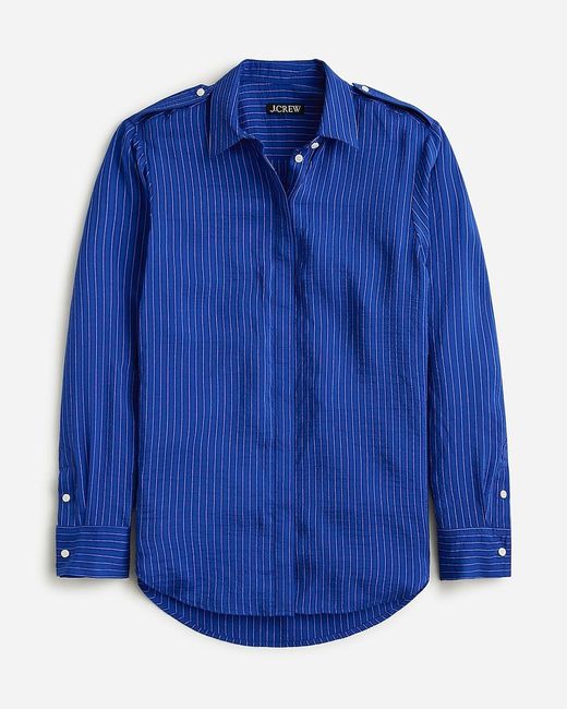 J.Crew Blue Textured Drapey Button-Up Shirt