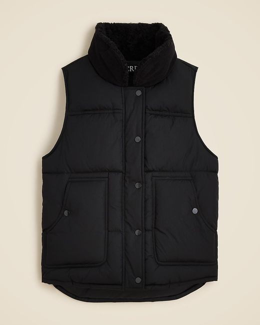 J.Crew Black Puffer Vest With Primaloft