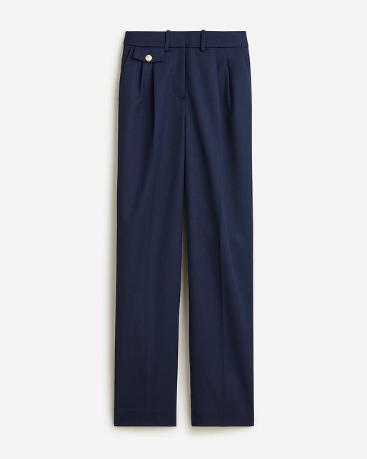 J.Crew Blue Collection Pleated Wide-Leg Trouser Pant
