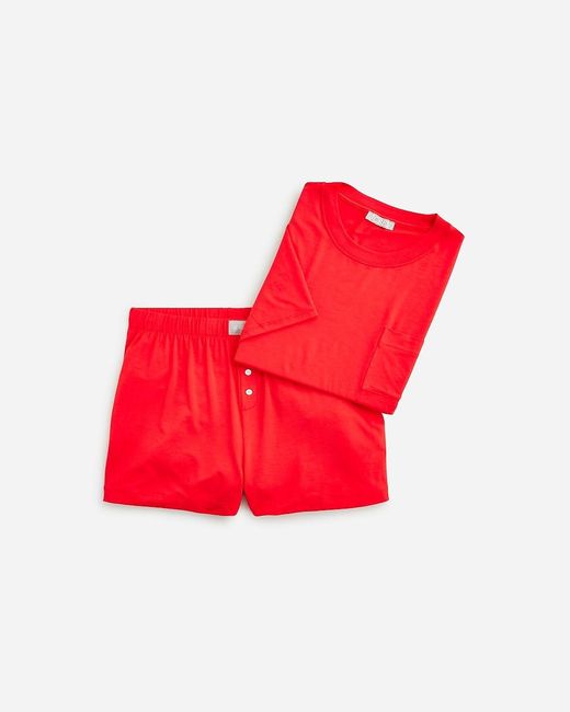 J.Crew Dreamiest Short-Sleeve Boxer Short Set in Red | Lyst