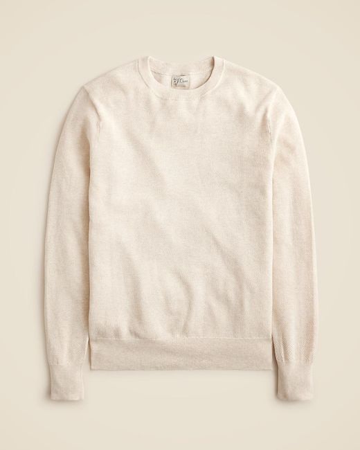 J.Crew Natural Cotton Piqué-Stitch Crewneck Sweater for men