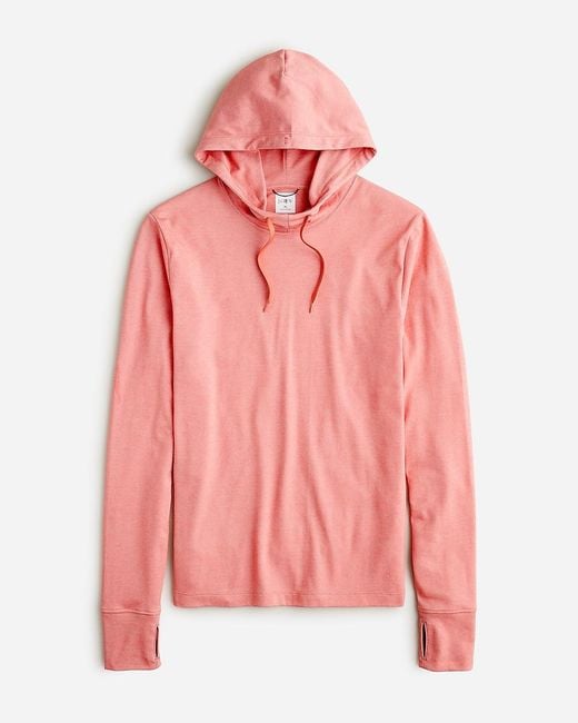 J.Crew Pink Performance Hoodie With Coolmax Technology for men
