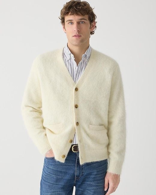J.Crew Natural Alpaca-Blend V-Neck Cardigan Sweater for men