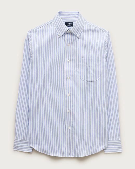 J.Crew Gray Tall Bowery Performance Stretch Oxford Shirt With Button-Down Collar for men