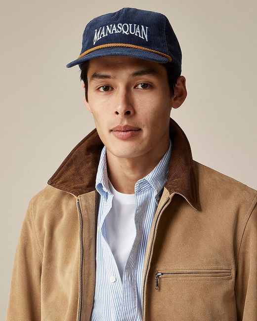 J.Crew Brown Beams Plus X Made-In-The-Usa Embroidered Corduroy Baseball Cap for men