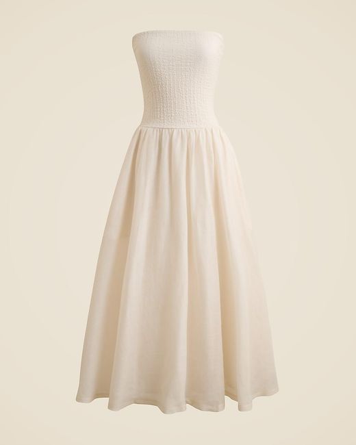 J.Crew Natural Strapless Mixy Dress
