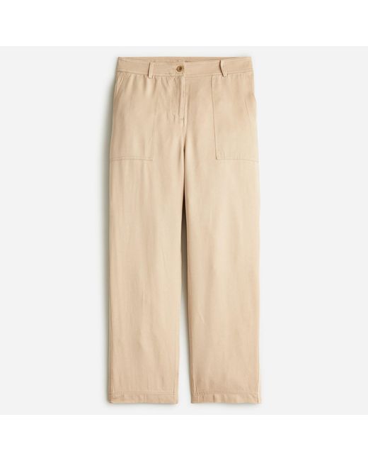 J.Crew Synthetic Drapey Viscose-blend Twill Pant in Natural | Lyst