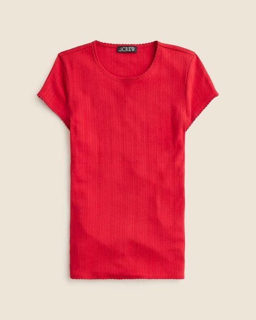 J.Crew Red Pointelle Short-Sleeve T-Shirt