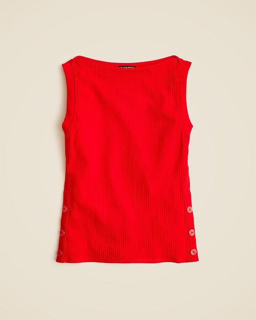J.Crew Natural Premium Rib Side-Button Top