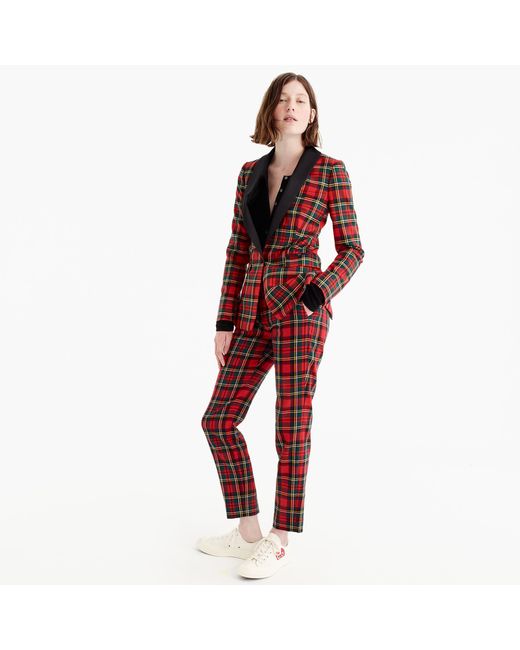 red plaid suit women's