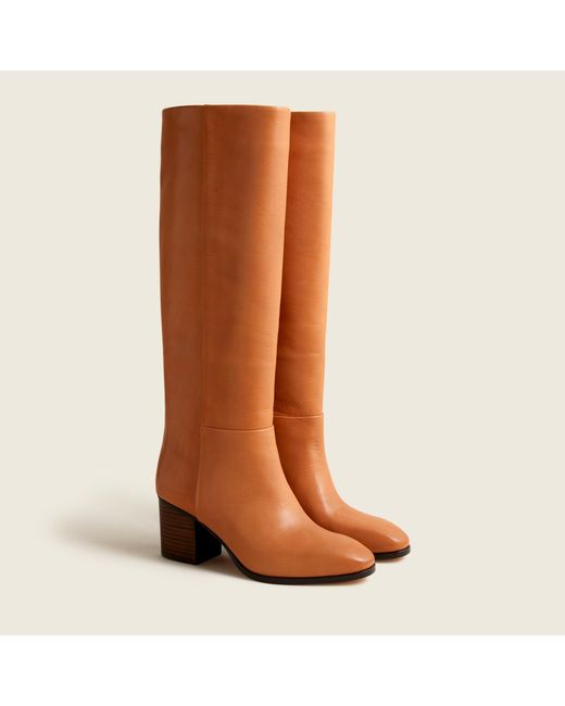 J.Crew Brown Sadie Knee-high Boots In Leather