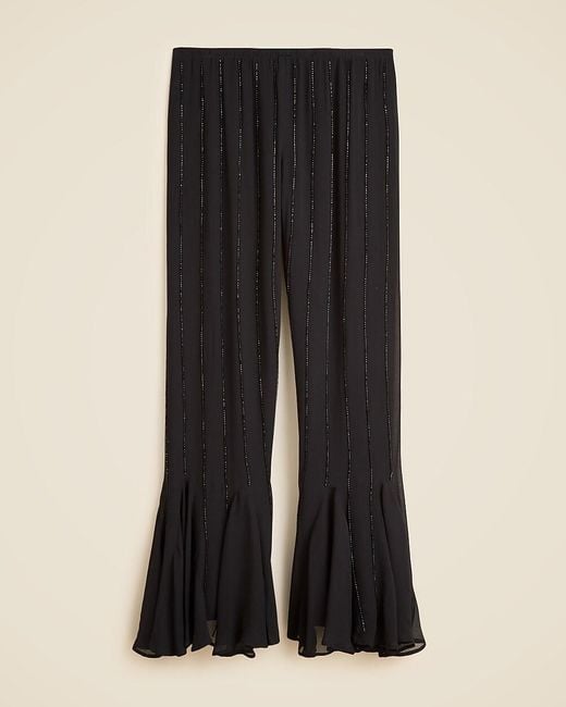 J.Crew Black Collection Beaded Cosmo Pant With Flounce Hem