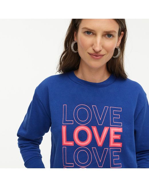 J.Crew Blue "love" Pullover Sweatshirt