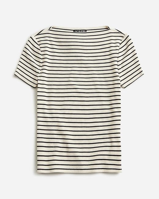 J.Crew Natural Fine-Rib Fitted Boatneck T-Shirt