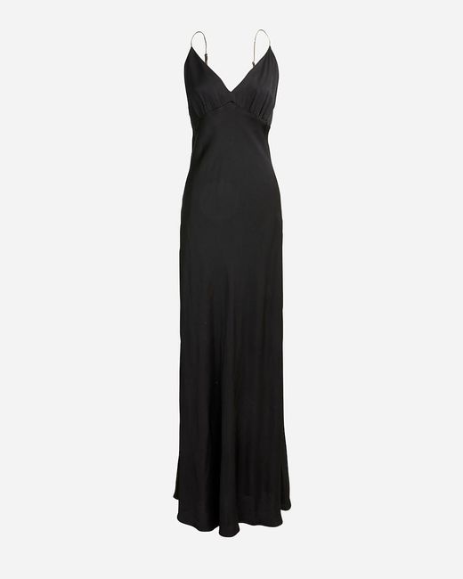 J.Crew Black Collection Full-Length V-Neck Slip Dress